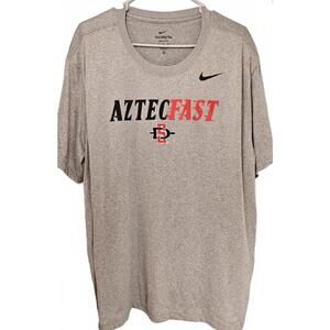 Nike AztecFast SDSU Men's Gray Graphic‎ Print Dri-Fit T-Shirt Size 3XL